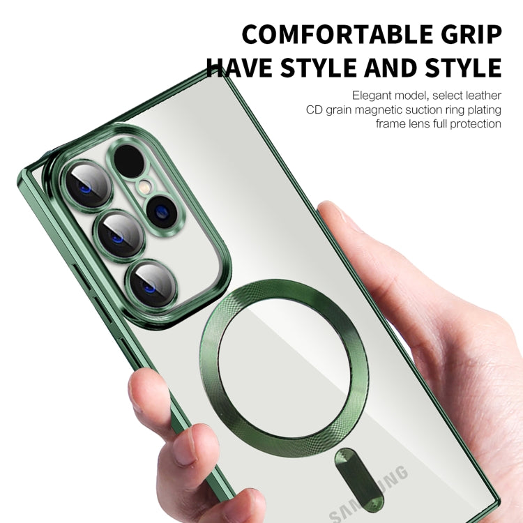 For Samsung Galaxy S23 Ultra 5G CD Texture Plating TPU MagSafe Phone Case with Lens Film(Brown) - free shipping - PMC TechLife - Order now!
