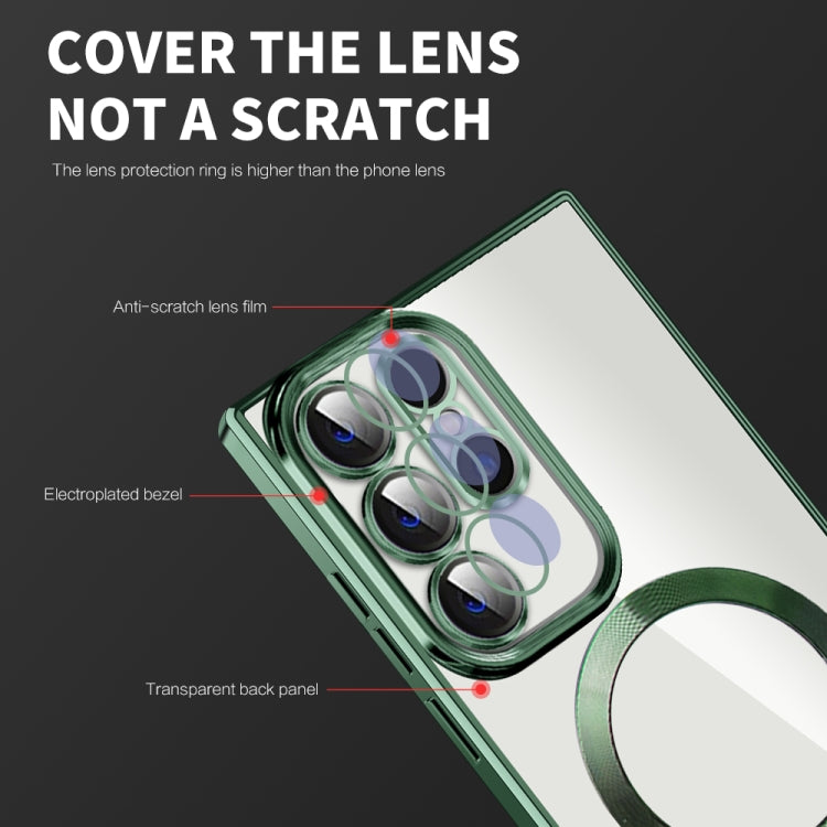 For Samsung Galaxy S23 Ultra 5G CD Texture Plating TPU MagSafe Phone Case with Lens Film(Brown) - free shipping - PMC TechLife - Order now!