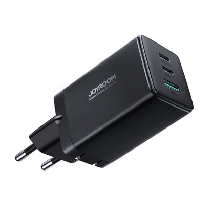 JOYROOM TCG01 GaN Ultra 65W 2 Type-C + 1 USB Fast Charger with 1.2m Type-C Cable, Plug:EU Plug(Black) - USB Charger by JOYROOM | Online Shopping South Africa | PMC Jewellery