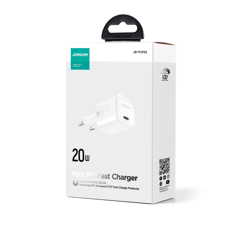 JOYROOM JR-TCF02 PD Type-C 20W Mini Charger, Plug:EU Plug(Black) - USB Charger by JOYROOM | Online Shopping South Africa | PMC Jewellery