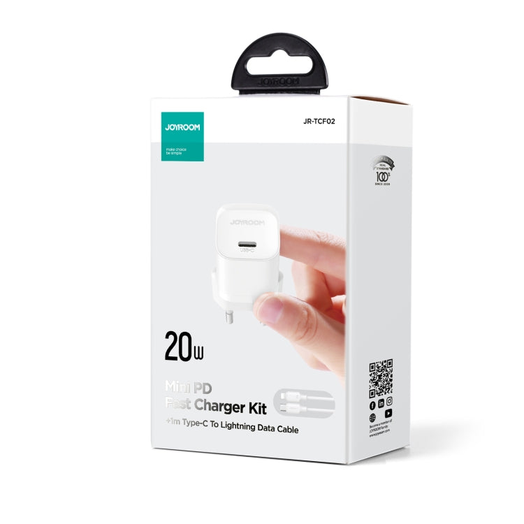 JOYROOM JR-TCF02 PD Type-C 20W Mini Charger with 1m Type-C to 8Pin Cable, Plug:EU Plug(White) - USB Charger by JOYROOM | Online Shopping South Africa | PMC Jewellery