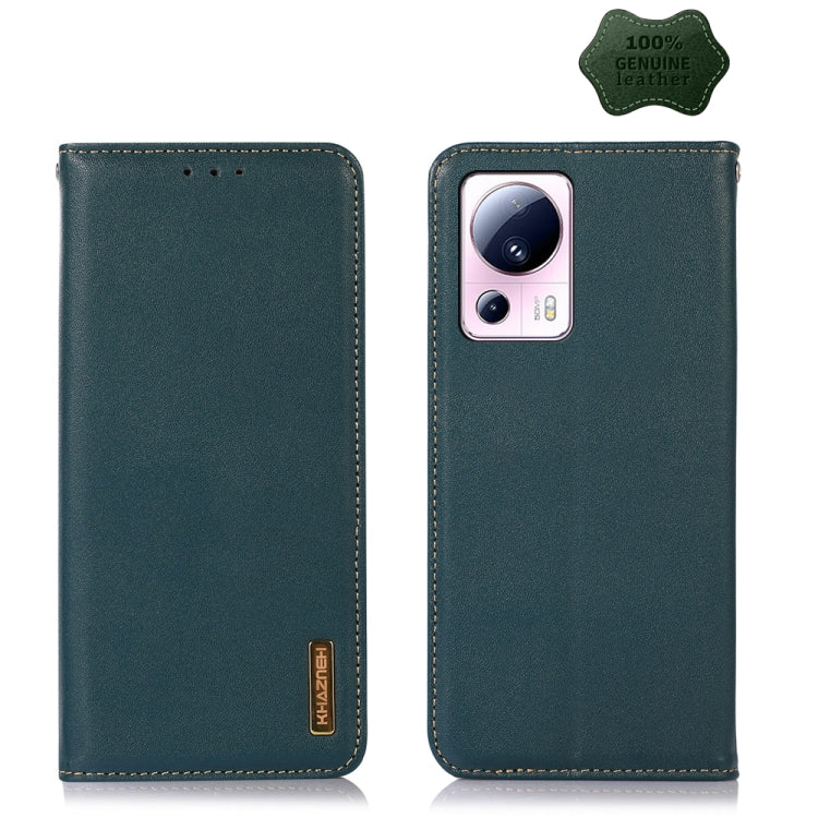 For Xiaomi 13 Lite / Civi 2 KHAZNEH Nappa Top Layer Cowhide Leather Phone Case(Green) - free shipping - PMC TechLife - Order now!