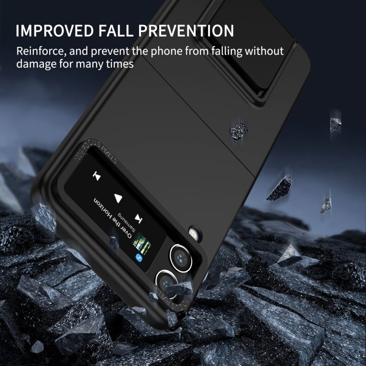 For Samsung Galaxy Z Flip4 5G Three-dimensional Folding Holder PC Phone Case(Black) - free shipping - PMC TechLife - Order now!