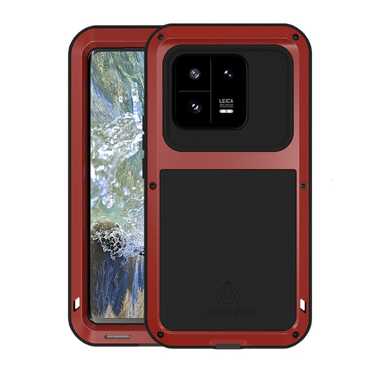 For Xiaomi 13 Pro LOVE MEI Metal Shockproof Life Waterproof Dustproof Phone Case(Red) - 13 Pro Cases by LOVE MEI | Online Shopping South Africa | PMC Jewellery