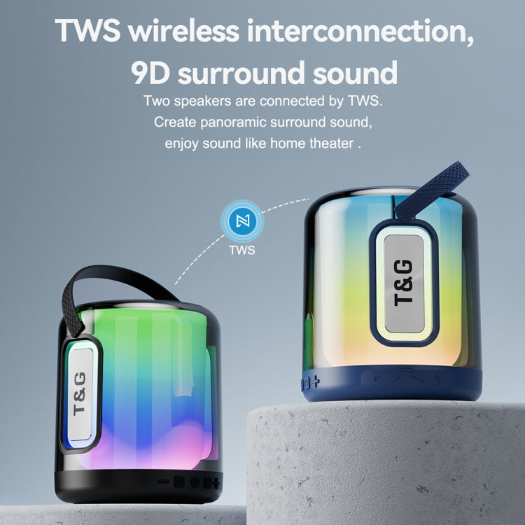 T&G TG376 360 Degree Full Screen LED Light RGB Multicolor Wireless Bluetooth Speaker Subwoofer(Black) - free shipping - PMC TechLife - Order now!