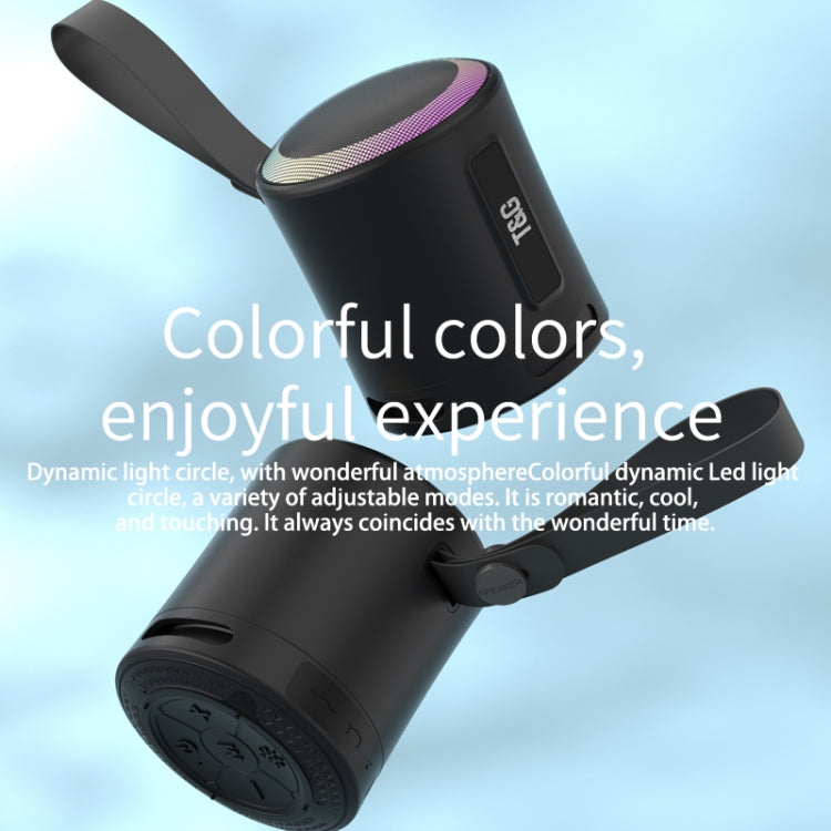 T&G TG373 Outdoor Portable LED Light RGB Multicolor Wireless Bluetooth Speaker Subwoofer(Grey) - free shipping - PMC TechLife - Order now!