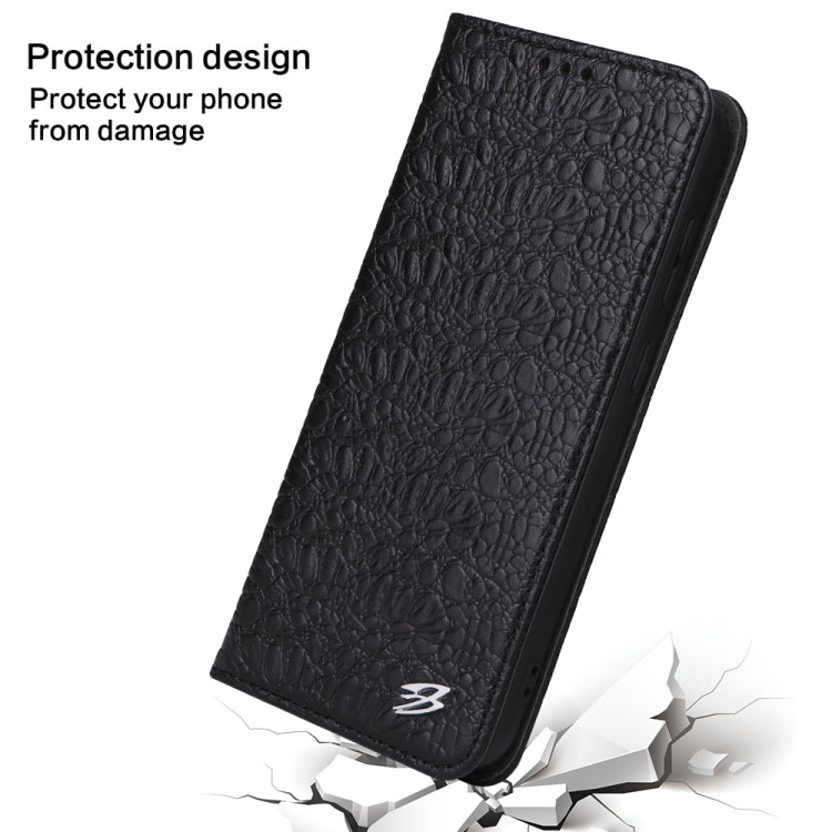 For Samsung Galaxy S23 5G Fierre Shann Crocodile Texture Magnetic Genuine Leather Phone Case(Black) - Galaxy S23 5G Cases by FIERRE SHANN | Online Shopping South Africa | PMC TechLife | Buy Now Pay Later Mobicred