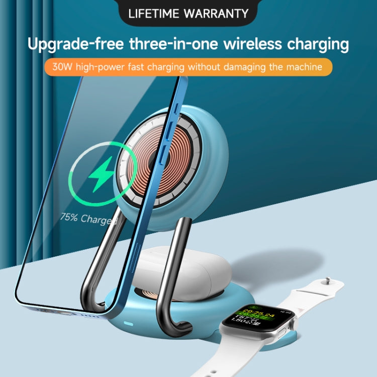 N21 15W 3 in 1 Transparent Magnetic Wireless Charger(Blue) -  by PMC TechLife | Online Shopping South Africa | PMC TechLife