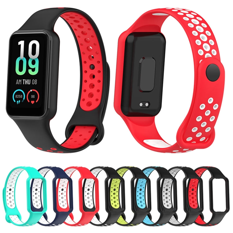 For Redmi Band 2 Loop Two-Color Breathable Silicone Watch Band(Black+Lime) - Watch Bands by PMC TechLife | Online Shopping South Africa | PMC TechLife | Buy Now Pay Later Mobicred