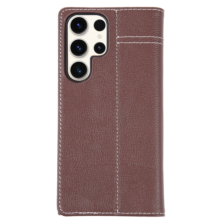 For Samsung Galaxy S23 Ultra 5G GEBEI Top-grain Horizontal Flip Leather Phone Case(Brown) -  by GEBEI | Online Shopping South Africa | PMC TechLife | Buy Now Pay Later Mobicred