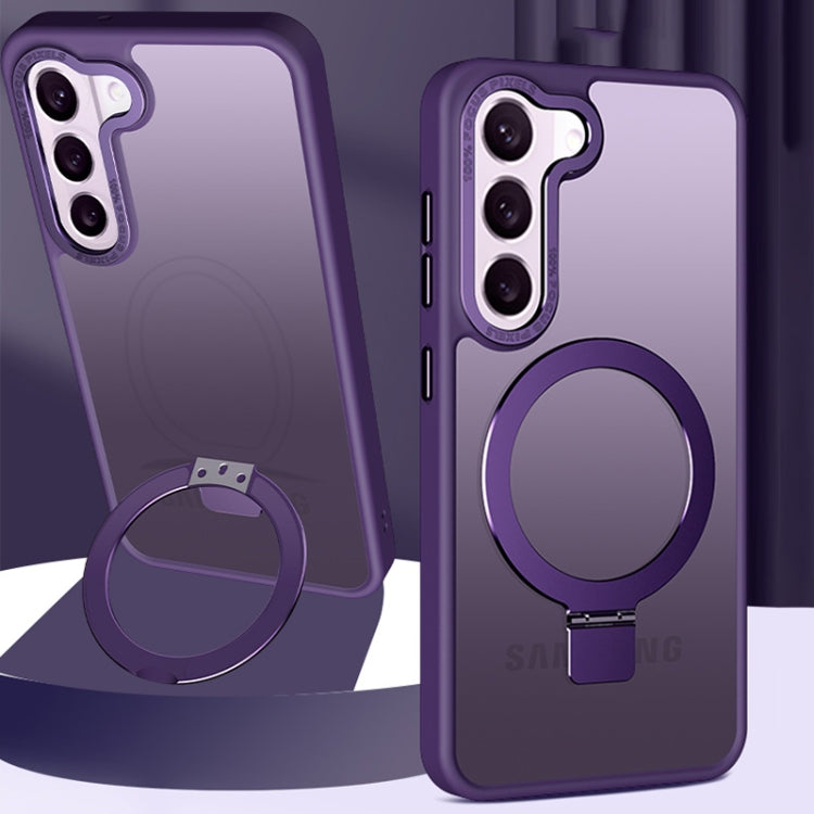 For Samsung Galaxy S23 5G Skin Feel MagSafe Magnetic Holder Phone Case(Purple) - Galaxy S23 5G Cases by PMC TechLife | Online Shopping South Africa | PMC TechLife