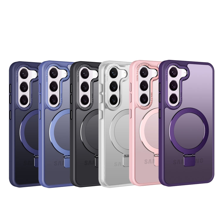 For Samsung Galaxy S23 5G Skin Feel MagSafe Magnetic Holder Phone Case(Transparent) - Galaxy S23 5G Cases by PMC TechLife | Online Shopping South Africa | PMC TechLife