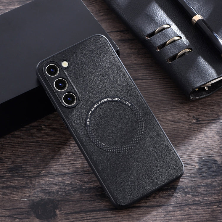 For Samsung Galaxy S23 5G Cloth Texture PU MagSafe Magnetic Phone Case(Black) - Galaxy S23 5G Cases by PMC TechLife | Online Shopping South Africa | PMC TechLife