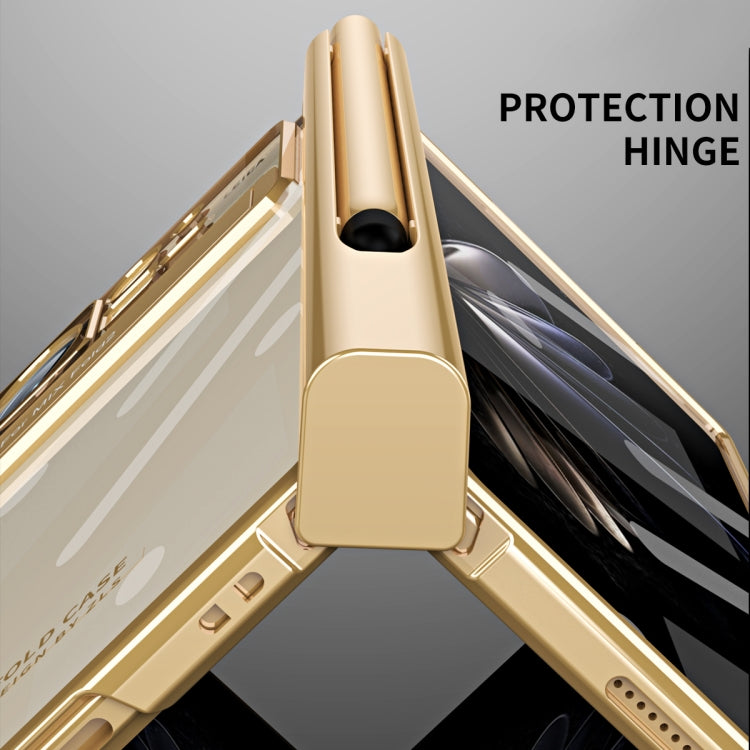 For Xiaomi Mix Fold 2 Electroplated Hinge Transparent Phone Case with Pen Slot(Silver) - Xiaomi Cases by PMC TechLife | Online Shopping South Africa | PMC TechLife