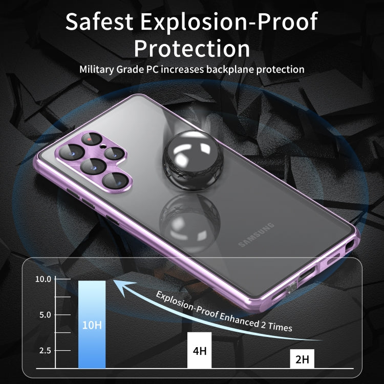 For Samsung Galaxy S23 Ultra 5G HD Full Cover Magnetic Metal Tempered Glass Phone Case(Gold) - free shipping - PMC TechLife - Order now!