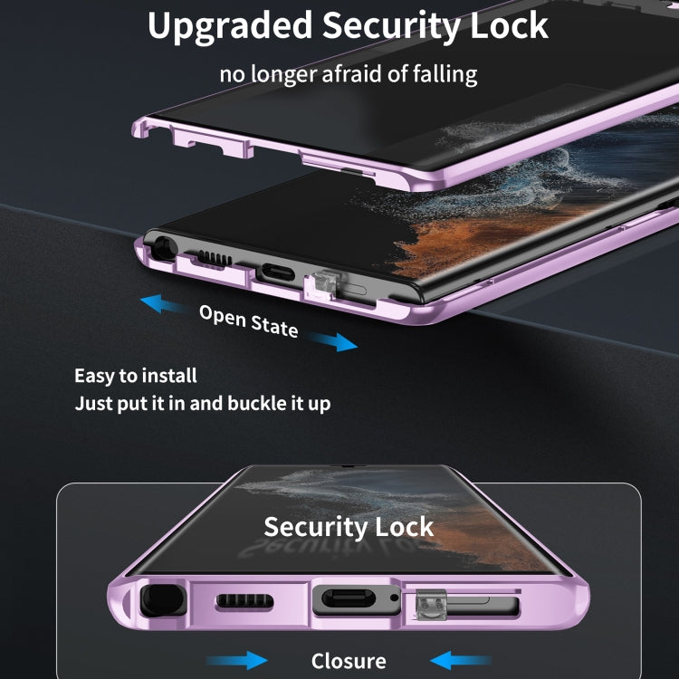For Samsung Galaxy S23 Ultra 5G HD Full Cover Magnetic Metal Tempered Glass Phone Case(Gold) - free shipping - PMC TechLife - Order now!