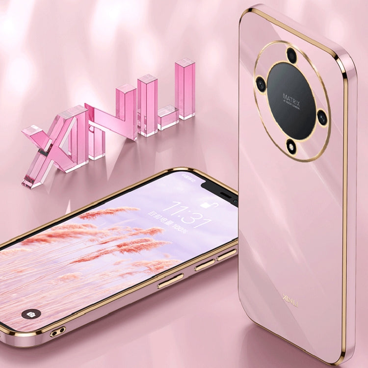 For Honor X9a 5G XINLI Straight Edge 6D Electroplate TPU Phone Case(Black) - Honor Cases by XINLI | Online Shopping South Africa | PMC TechLife | Buy Now Pay Later Mobicred