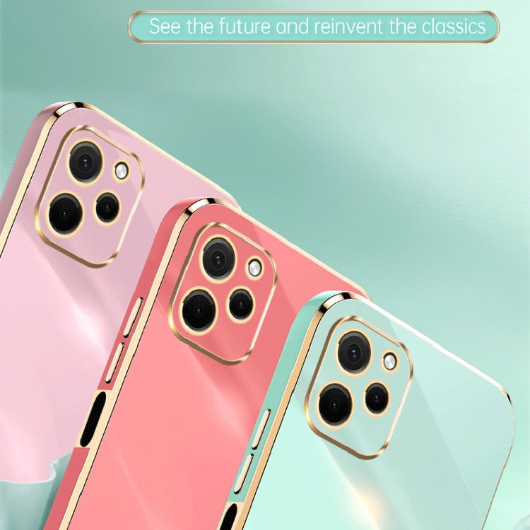 For Huawei nova Y61 XINLI Straight Edge 6D Electroplate TPU Phone Case(Pink) - Huawei Cases by XINLI | Online Shopping South Africa | PMC TechLife | Buy Now Pay Later Mobicred