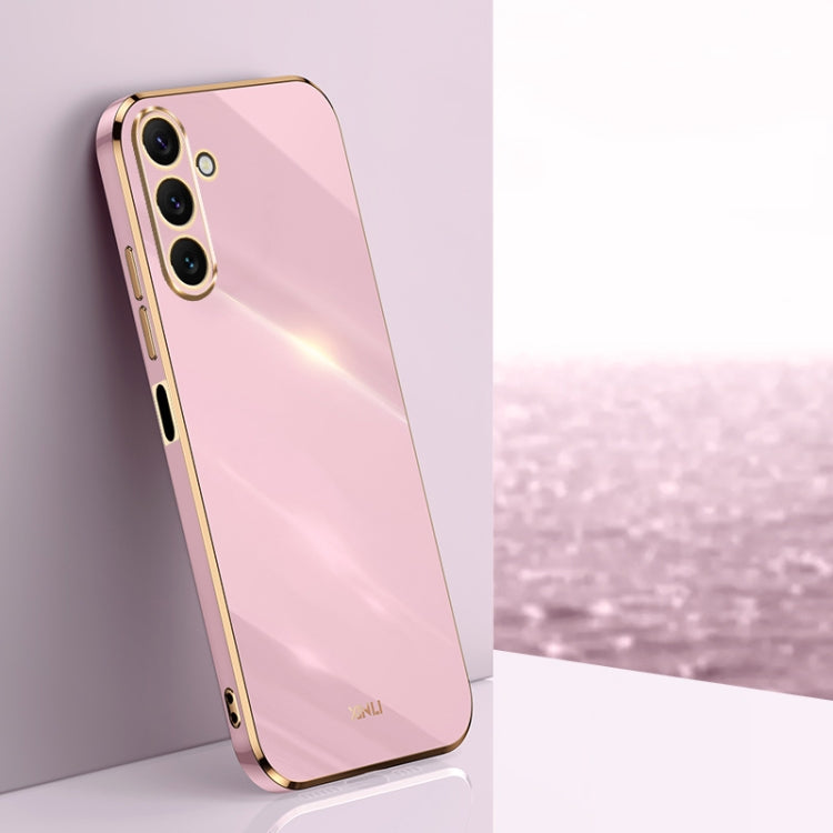 For Samsung Galaxy A24 4G XINLI Straight Edge 6D Electroplate TPU Phone Case(Cherry Purple) - free shipping - PMC TechLife - Order now!