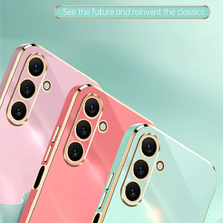 For Samsung Galaxy A24 4G XINLI Straight Edge 6D Electroplate TPU Phone Case(Cherry Purple) - free shipping - PMC TechLife - Order now!