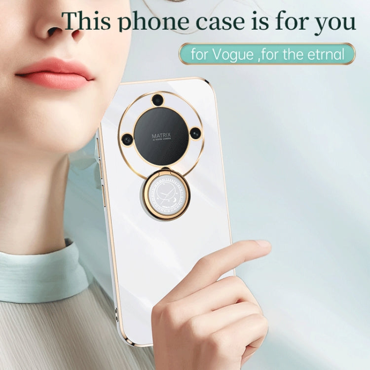 For Honor X9a 5G XINLI Straight Edge 6D Electroplate TPU Phone Case with Ring Holder(Mint Green) - free shipping - PMC TechLife - Order now!