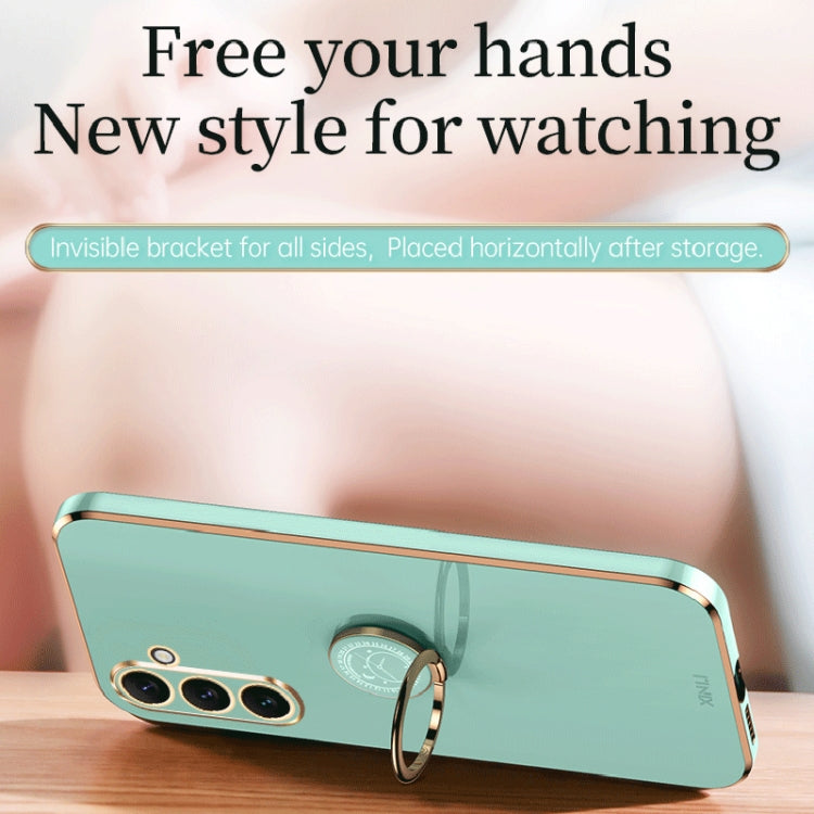 For Samsung Galaxy A24 4G XINLI Straight Edge 6D Electroplate TPU Phone Case with Ring Holder(Hawthorn Red) - free shipping - PMC TechLife - Order now!