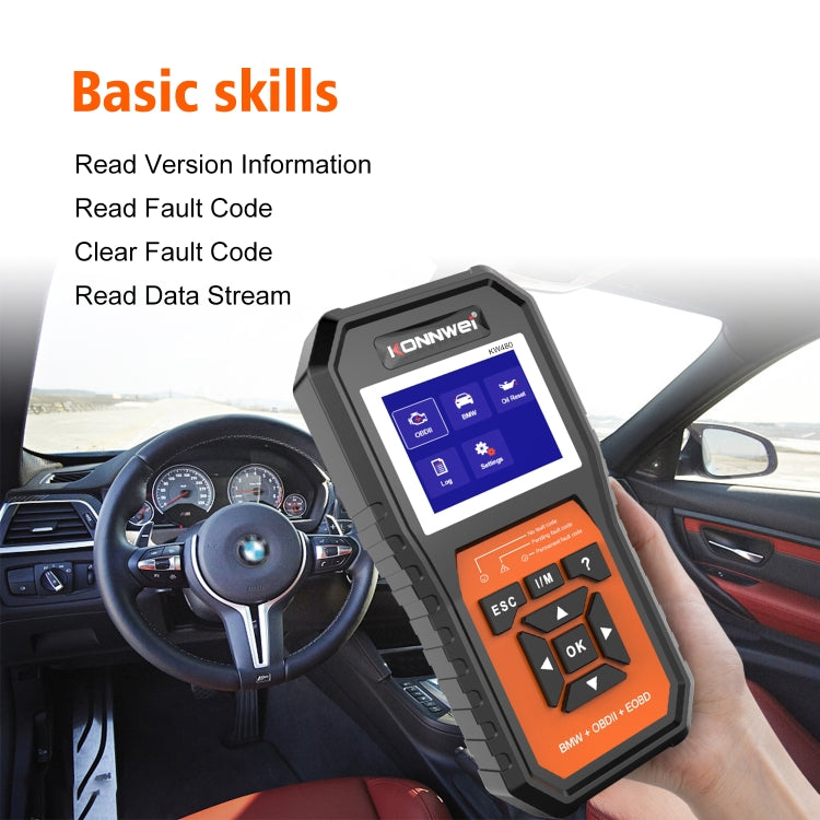 For BMW KONNWE KW480 2.8 inch Color Screen OBD2 Car Fault Detector - free shipping - PMC TechLife - Order now!