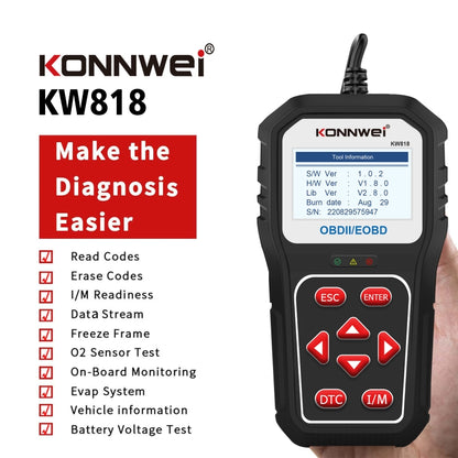 KONNWE KW818 Car OBD2 Bluetooth Fault Detector Diagnostic Tools - Code Readers & Scan Tools by KONNWEI | Online Shopping South Africa | PMC Jewellery