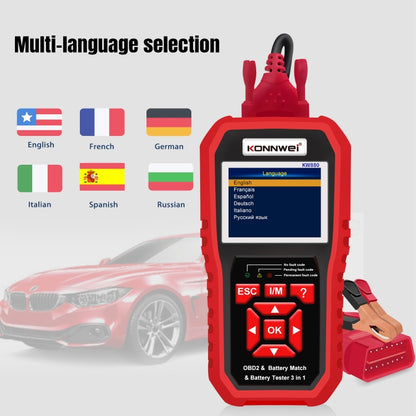 KONNWEI KW880 3 in 1 Car OBD2 Fault Diagnosis + Battery Tester + Battery Match Reset - Code Readers & Scan Tools by KONNWEI | Online Shopping South Africa | PMC Jewellery