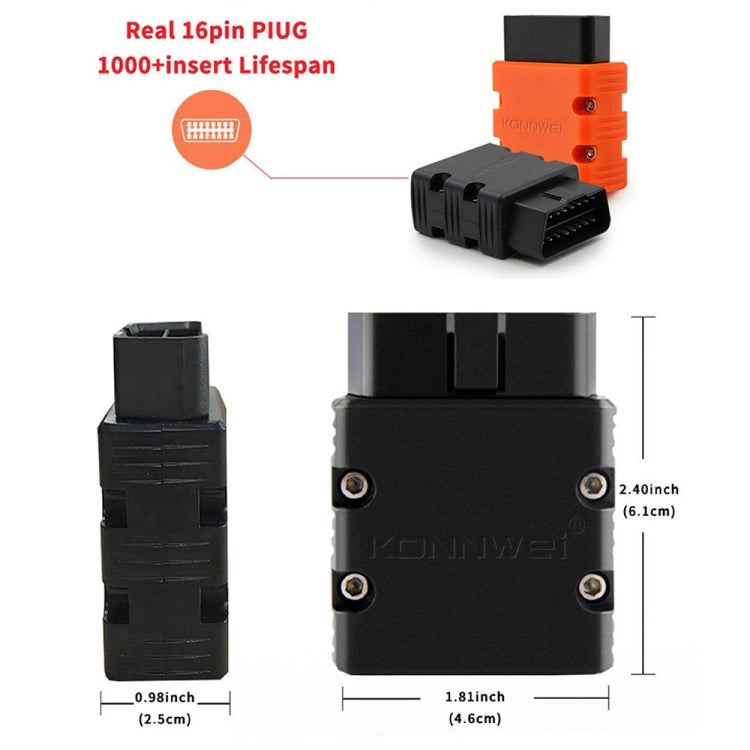 KONNWEI KW902 Bluetooth 5.0 OBD2 Car Fault Diagnostic Scan Tools Support IOS / Android(Black) - free shipping - PMC TechLife - Order now!