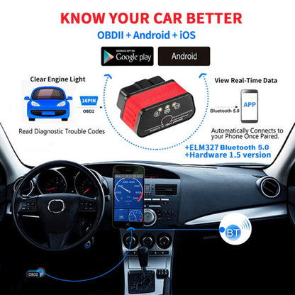 KONNWEI KW903 Bluetooth 5.0 OBD2 Car Fault Diagnostic Scan Tools Support IOS / Android(Black Orange) - Code Readers & Scan Tools by KONNWEI | Online Shopping South Africa | PMC Jewellery