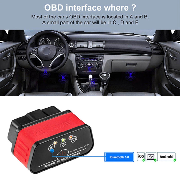 KONNWEI KW903 Bluetooth 5.0 OBD2 Car Fault Diagnostic Scan Tools Support IOS / Android(Black) - Code Readers & Scan Tools by KONNWEI | Online Shopping South Africa | PMC Jewellery