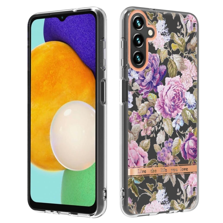 For Samsung Galaxy A34 5G Flowers and Plants Series IMD TPU Phone Case(Purple Peony) - free shipping - PMC TechLife - Order now!