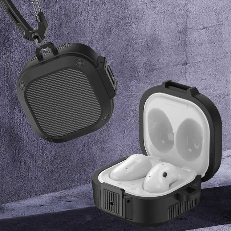 Wireless Earphones Silicone Case with Switch & Carabiner for Samsung Galaxy Buds Live / Buds2 / Buds Pro / Buds2 Pro(Black) - Samsung Earphone Case by PMC TechLife | Online Shopping South Africa | PMC TechLife