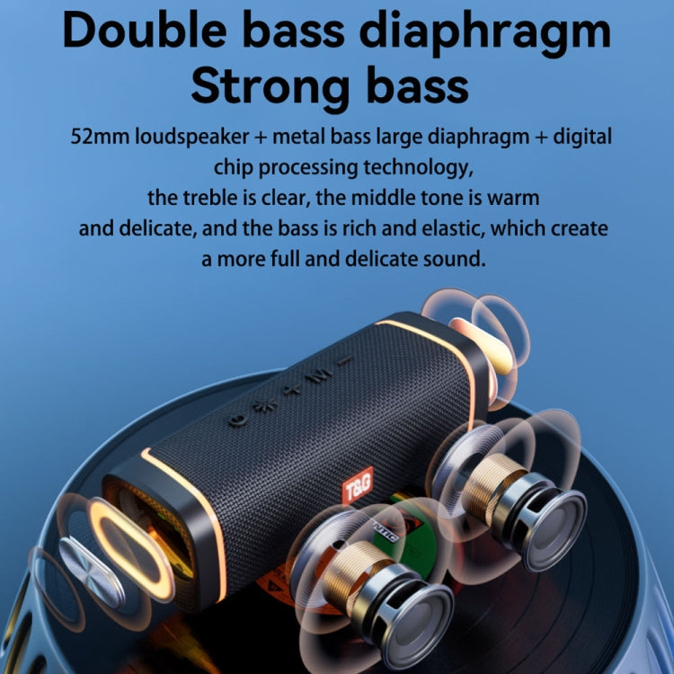 T&G TG375 Outdoor Portable LED Light RGB Wireless Bluetooth Speaker Subwoofer(Dark Green) - Desktop Speaker by T&G | Online Shopping South Africa | PMC TechLife | Buy Now Pay Later Mobicred