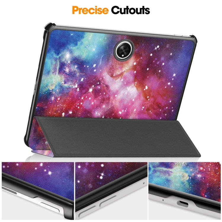 For OnePlus Pad Custer Painted 3-Fold Holder Smart Leather Tablet Case(Milky Way Nebula) - Others by PMC Jewellery | Online Shopping South Africa | PMC Jewellery