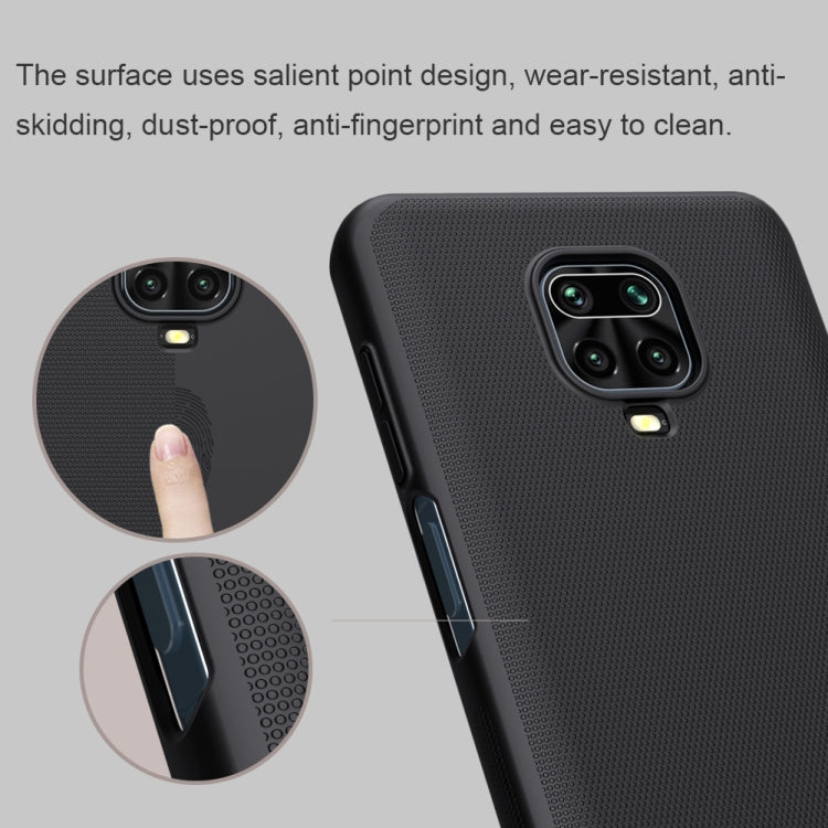 For Xiaomi Redmi Note 9 Pro NILLKIN Frosted Concave-convex Texture PC Protective Case(Black) - Xiaomi Cases by NILLKIN | Online Shopping South Africa | PMC Jewellery