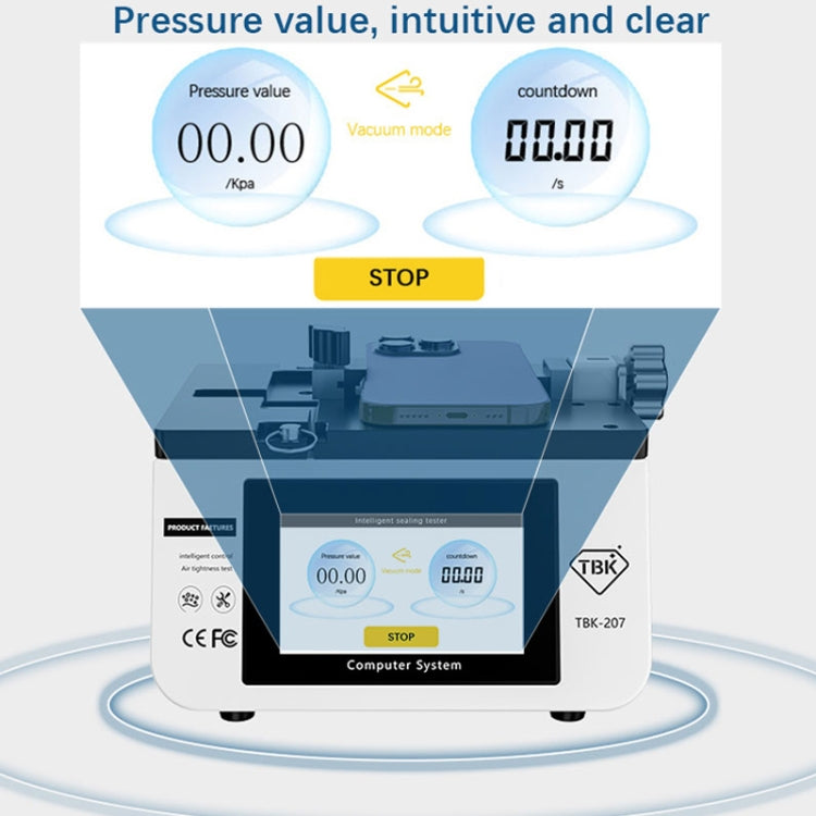 TBK-207 Portable Intelligent Air Tightness Detector Built-in Vacuum Pump(EU Plug) - Test Tools by TBK | Online Shopping South Africa | PMC Jewellery