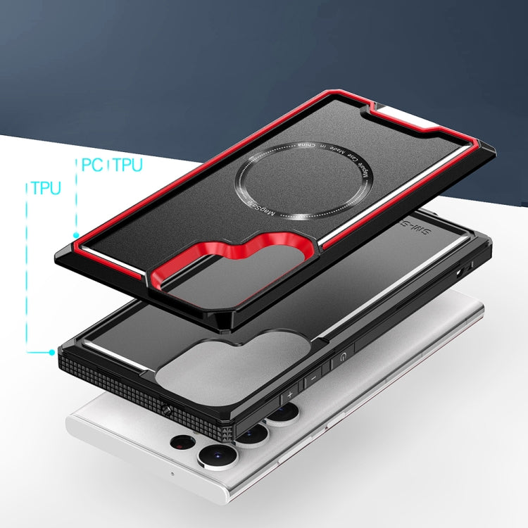 For Samsung Galaxy S23+ 5G Armour Two-color MagSafe Magnetic TPU + PC Phone Case(Black + Red) - free shipping - PMC TechLife - Order now!
