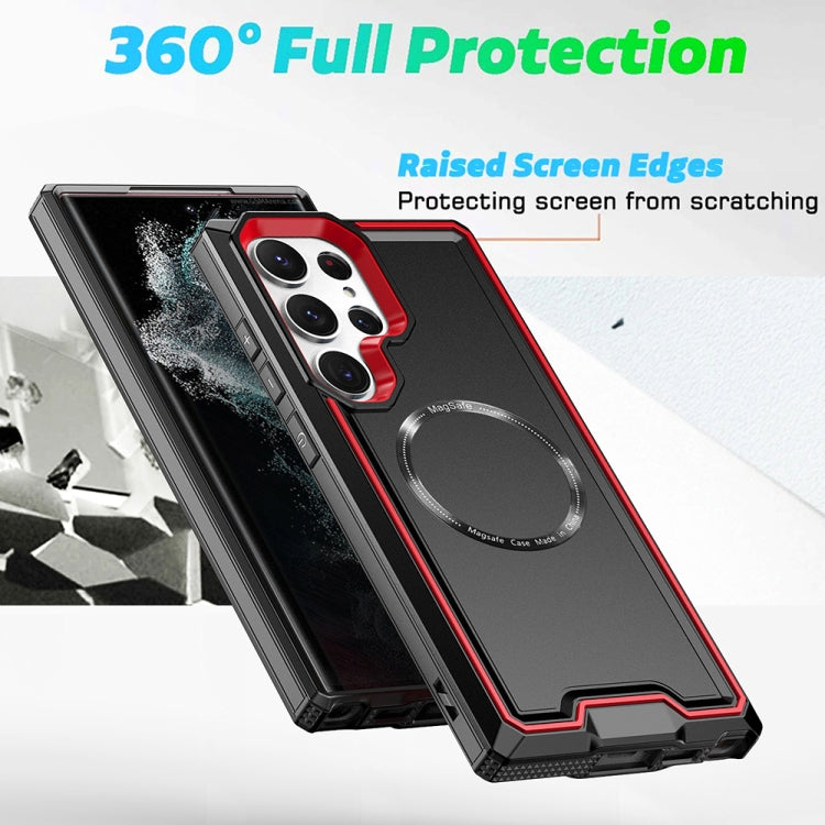 For Samsung Galaxy S23+ 5G Armour Two-color MagSafe Magnetic TPU + PC Phone Case(Black + Red) - free shipping - PMC TechLife - Order now!