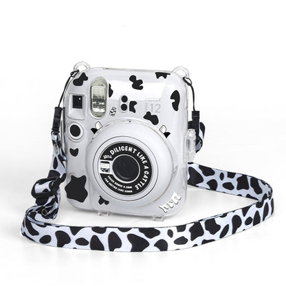 For FUJIFILM instax mini 12 Crystal Hard Acrylic Camera Case with Shoulder Strap(DIY Milk Cow) - Protective Case by PMC Jewellery | Online Shopping South Africa | PMC Jewellery