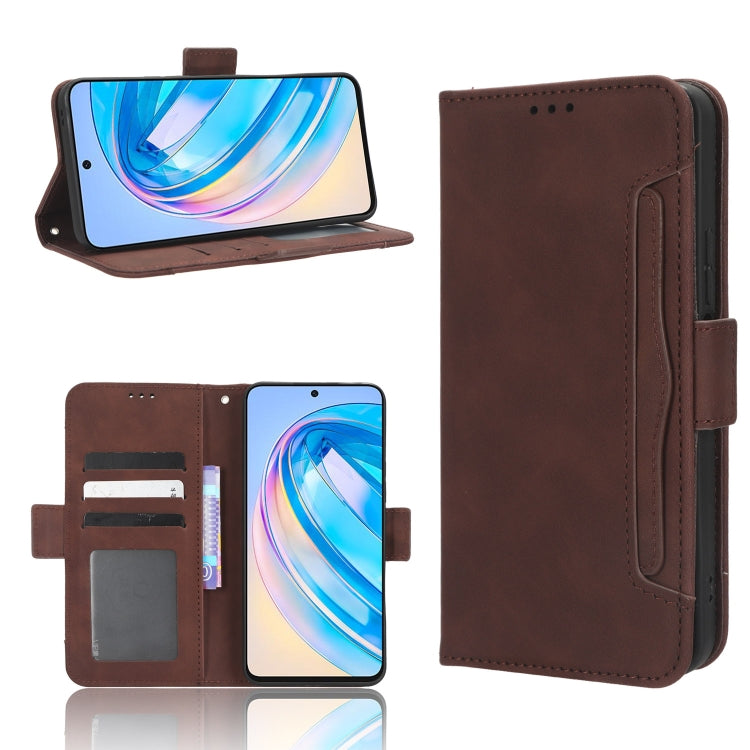 For Honor X8a Skin Feel Calf Texture Card Slots Leather Phone Case(Brown) - Honor Cases by PMC Jewellery | Online Shopping South Africa | PMC Jewellery