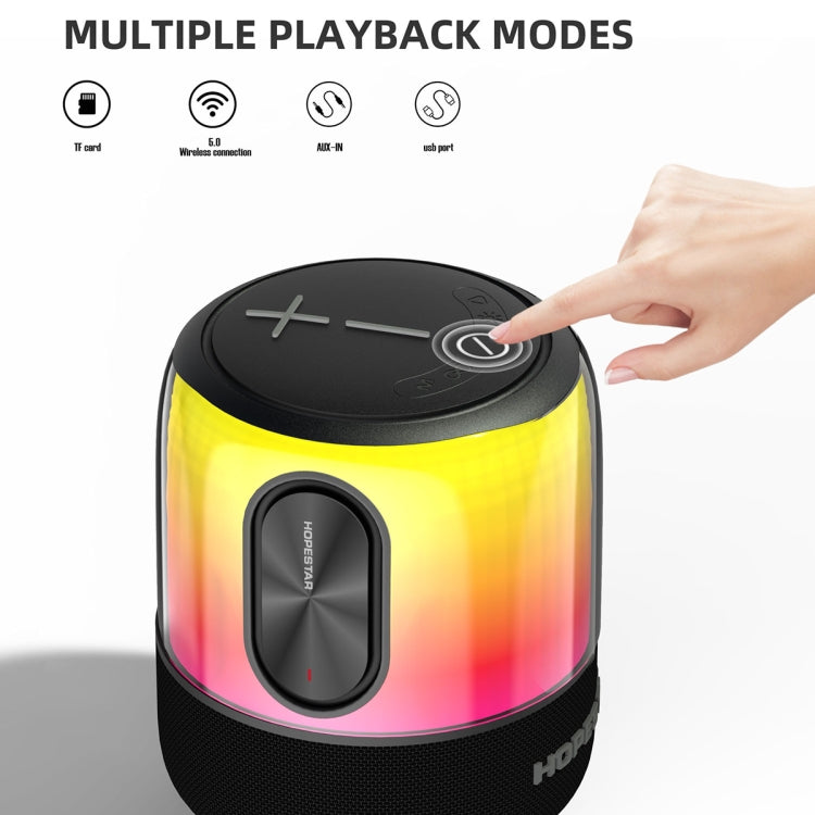 HOPESTAR SC-01 Waterproof LED Light Wireless Bluetooth Speaker(Black) - free shipping - PMC TechLife - Order now!