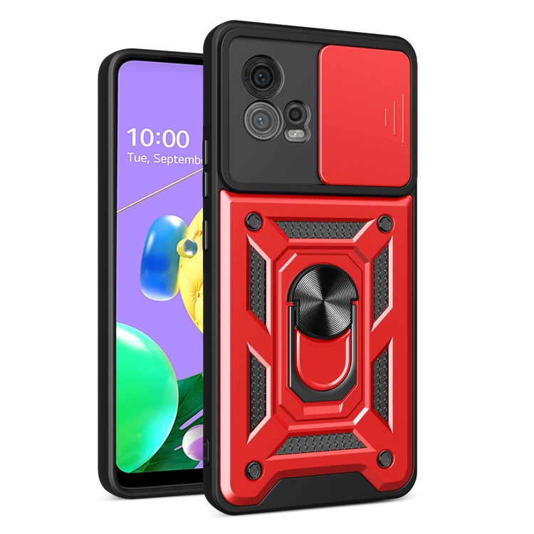 For Motorola Moto G72 Sliding Camera Cover Design TPU+PC Phone Case(Red) - Motorola Cases by PMC Jewellery | Online Shopping South Africa | PMC Jewellery