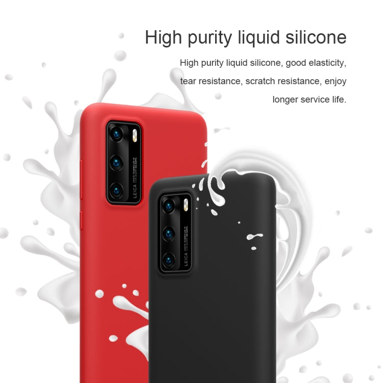 For Huawei P40 NILLKIN Feeling Series Shockproof Liquid Silicone Protective Case(Black) - Huawei Cases by NILLKIN | Online Shopping South Africa | PMC Jewellery