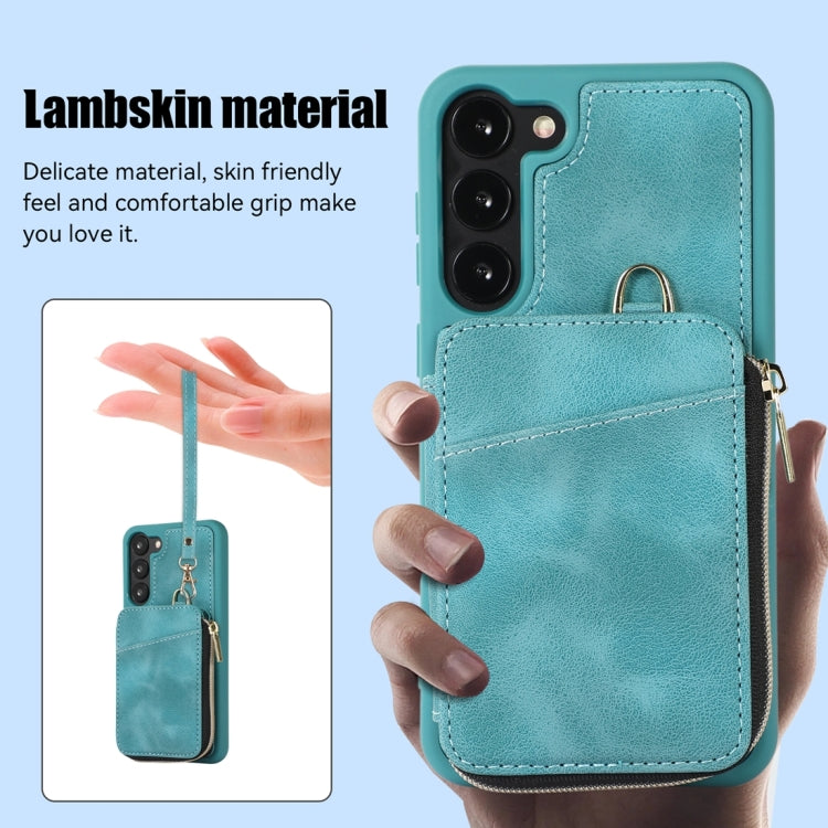 For Samsung Galaxy S23 5G Zipper Card Bag Back Cover Phone Case(Turquoise) - free shipping - PMC TechLife - Order now!