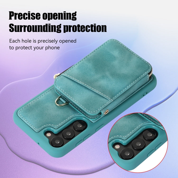 For Samsung Galaxy S23 5G Zipper Card Bag Back Cover Phone Case(Turquoise) - free shipping - PMC TechLife - Order now!