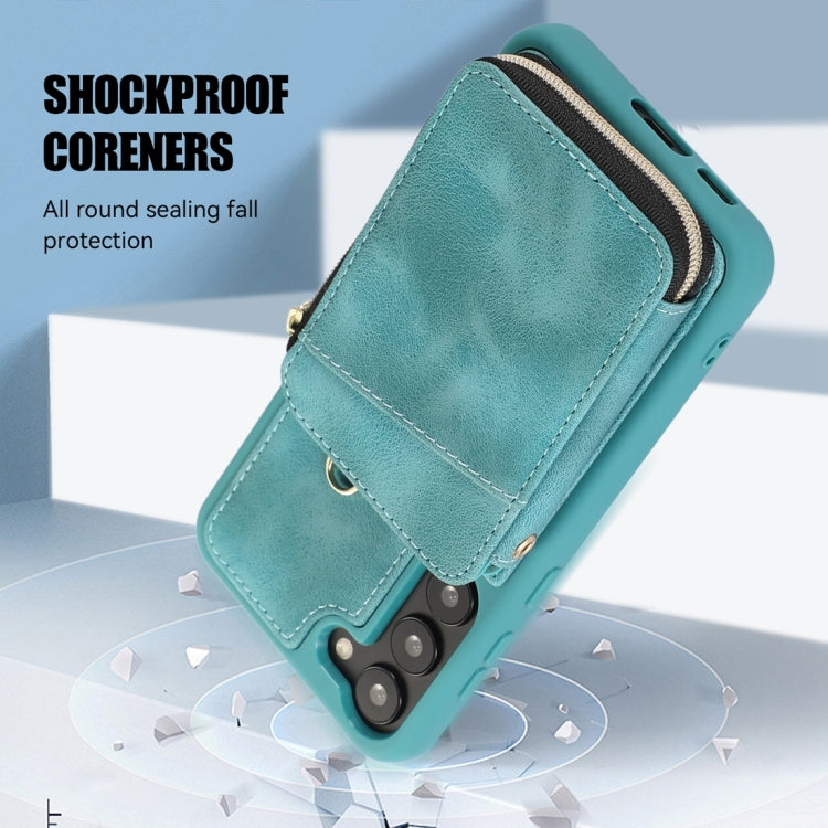 For Samsung Galaxy S23 5G Zipper Card Bag Back Cover Phone Case(Turquoise) - free shipping - PMC TechLife - Order now!