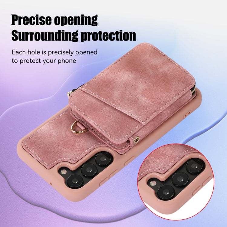 For Samsung Galaxy S23+ 5G Zipper Card Bag Back Cover Phone Case(Pink) - free shipping - PMC TechLife - Order now!