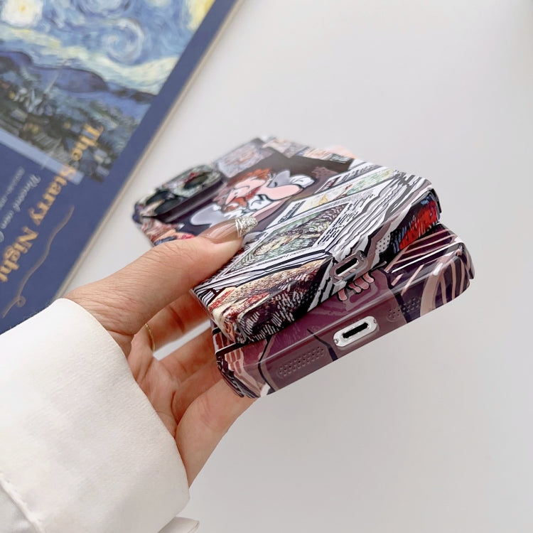 For iPhone 12 Pro Precise Hole Oil Painting Glossy PC Phone Case(Train) - iPhone 12 / 12 Pro Cases by PMC TechLife | Online Shopping South Africa | PMC TechLife